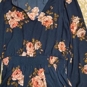 Ophelia & Co. Navy Floral Blouse
